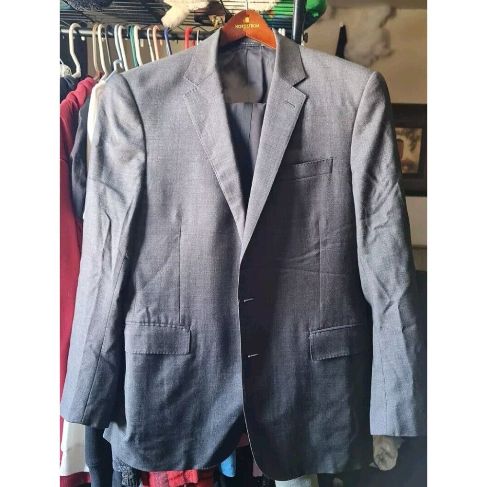 SALE! VTG Ralph Lauren Black Label 100% Wool Sharkskin Jacket 42R Made in Italy